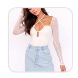 Boob Scrunch Neck Tie Bodysuit